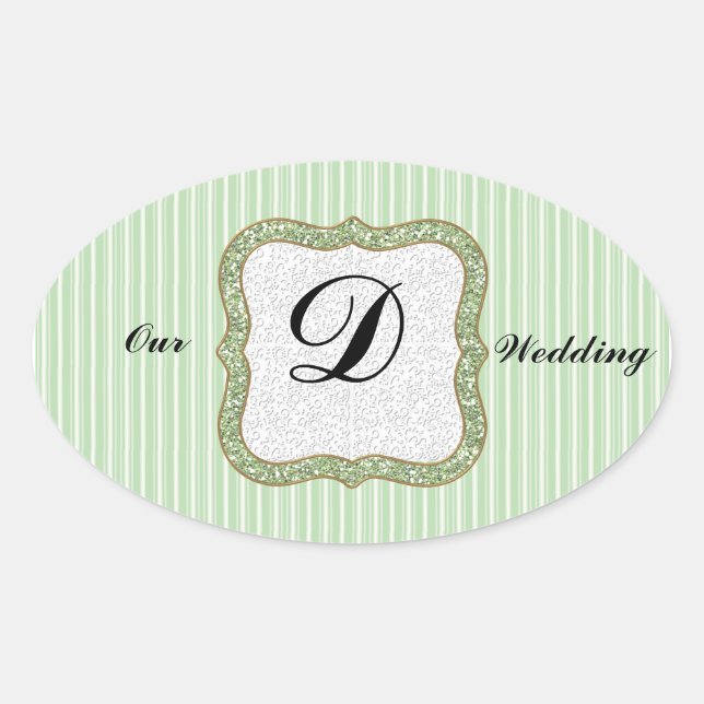 OUR WEDDING MONOGRAMMED ENVELOPE SEAL STICKERS (Front)