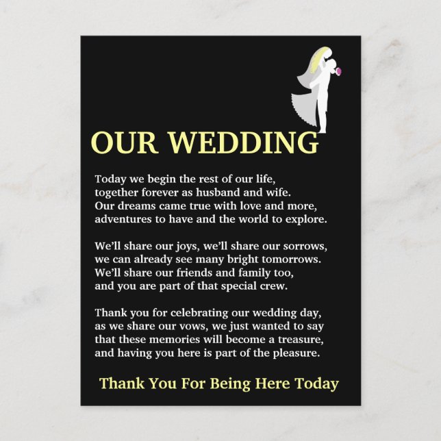 Our Wedding Postcard (Front)