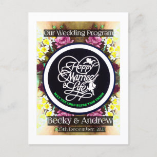 Our Wedding Program Pamplet Postcard