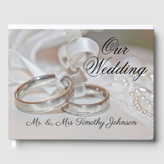 Our Wedding Ring Pillow Guest Book (Front)