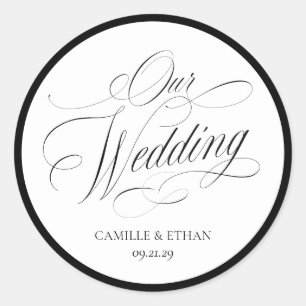 Our Wedding Script Envelope Seal Favour Sticker
