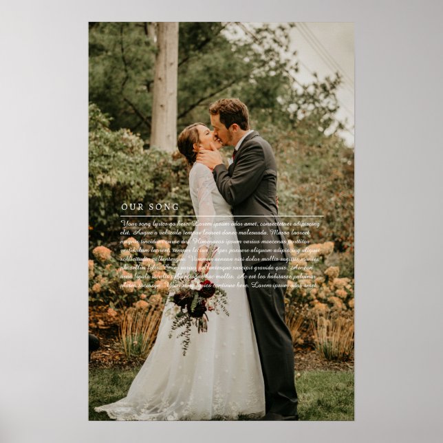 Our Wedding Song lyrics poster (Front)