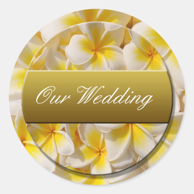 our_wedding_sticker classic round sticker (Front)