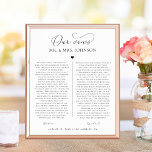 Our Wedding Vows | Heart Romantic Anniversary Gift Poster<br><div class="desc">Surprise your loved one with this elegant,  customisable "Our Vows" poster,  featuring elegant calligraphy,  heart and editable details. Customise it with ease by utilising the "personalise" and "edit using design tool" options.</div>