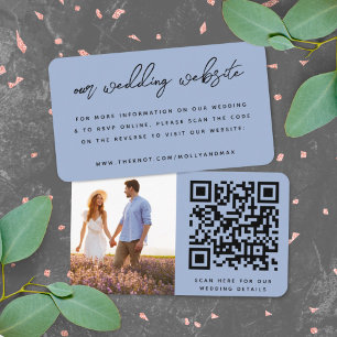 Our Wedding Website   QR Code Simple Photo RSVP Enclosure Card