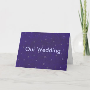 Our Wedding, White snowflakes Blue wedding cards