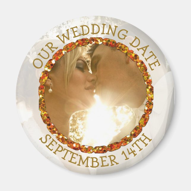 Our Weddng Date Personalised Reminder Magnet (Front)