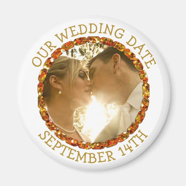 Our Weddng Date Personalised Reminder Magnet (Front)