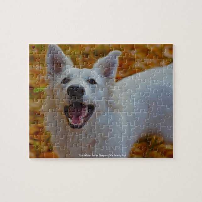 Our White Swiss Shepard Our Family Pet Jigsaw Puzz Jigsaw Puzzle (Horizontal)