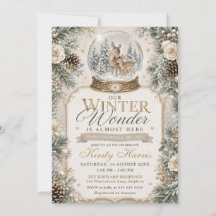 Our Winter Wonder Is Almost Here Baby Shower Invitation