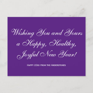 Our Wish For You Script Chic Modern Happy New Year Holiday Postcard