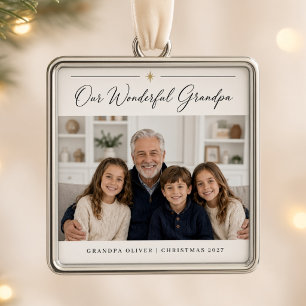 Our Wonderful Grandpa Personalized Grandchildren Metal Tree Decoration