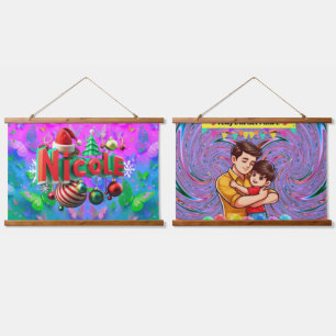 Our Wood-Topped Wall Tapestry features vivid colou