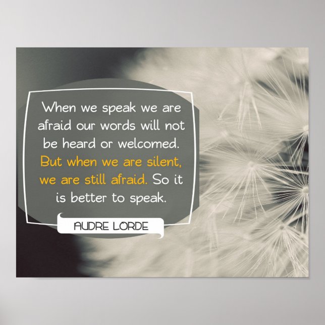 Our Words by Audre Lorde Poster (Front)