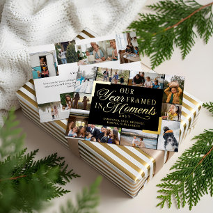Our Year Framed in Moments Family Photos Christmas Foil Holiday Card