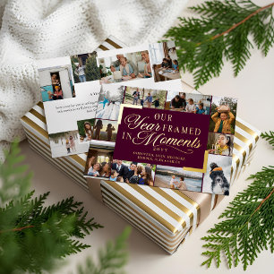 Our Year Framed in Moments Family Photos Christmas Foil Holiday Card