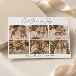 Our Year in Joy Six Photo Family New Year Card