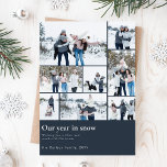Our Year In Snow Funny Family Christmas Photo Holiday Card<br><div class="desc">Introducing our "Our Year In Snow Funny Family Christmas Photo Holiday Cards" – a delightful way to share your family's journey throughout the year with loved ones. These cards feature a charming navy design with a unique twist. This year, we've captured your family's special moments in the snow and created...</div>