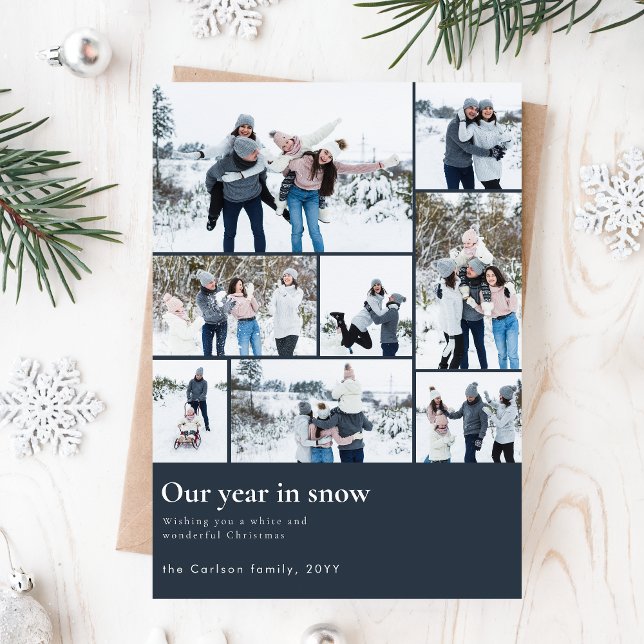 Our Year In Snow Funny Family Christmas Photo Holiday Card (Creator Uploaded)