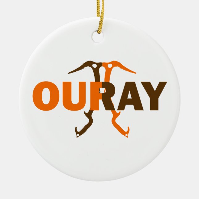 Ouray Colorado Ceramic Tree Decoration (Front)