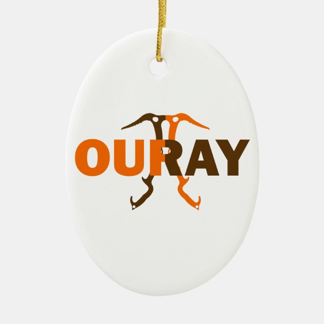Ouray Colorado Ceramic Tree Decoration (Front)