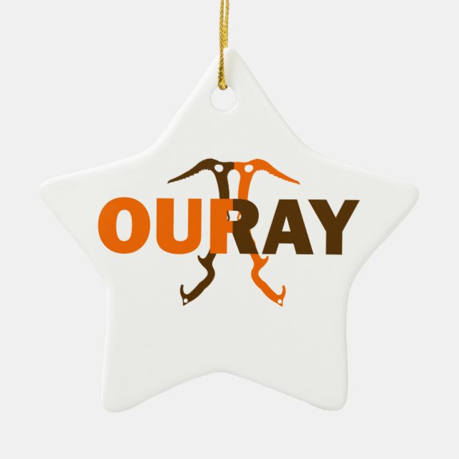 Ouray Colorado Ceramic Tree Decoration (Front)