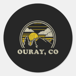 Ouray Colorado Co T Shirt Vintage Hiking Mountains Classic Round Sticker