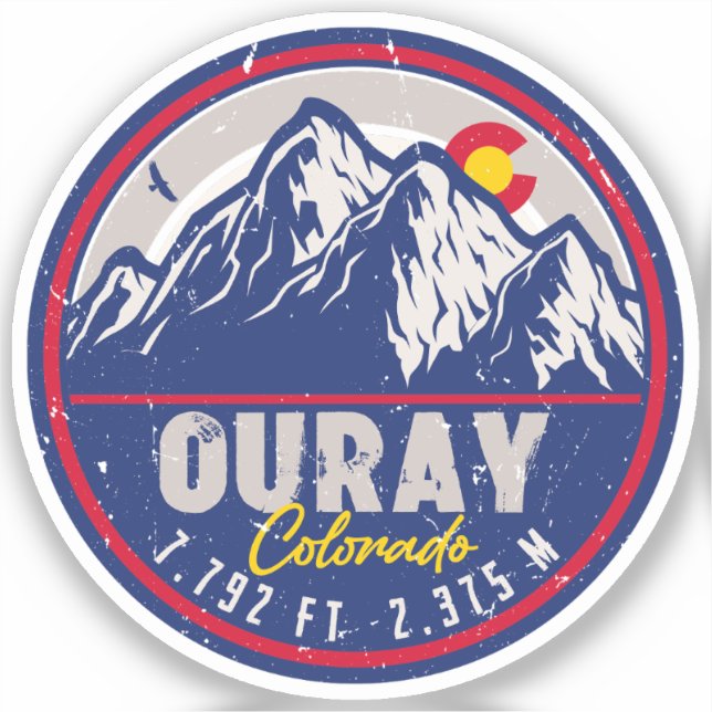 Ouray Colorado Flag Camping Hiking Souvenirs (Front)