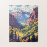 Ouray Colorado Travel Art Vintage Jigsaw Puzzle<br><div class="desc">Ouray in a vector art style. Ouray,  Colorado,  also know as Switzerland of America,  is by far one of the most underrated places in Colorado.</div>