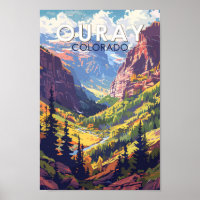 Ouray Colorado Travel Art Vintage