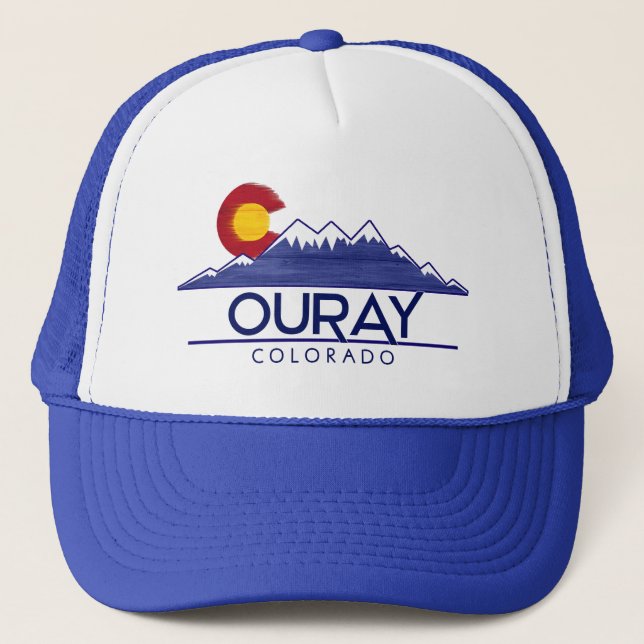 Ouray Colorado wood mountains hat (Front)