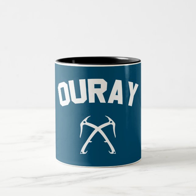 Ouray Ice Climbing Two-Tone Coffee Mug (Center)