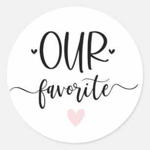 OurHis Favourite Modern Calligraphy Favour Classic Round Sticker
