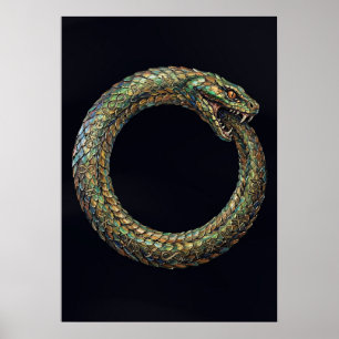 Ouroboros — Ancient Serpent Symbol Runic Poster