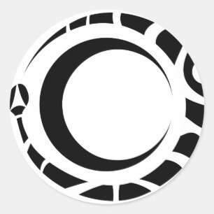 ouroboros and moon classic round sticker