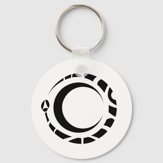 ouroboros and moon key ring (Front)