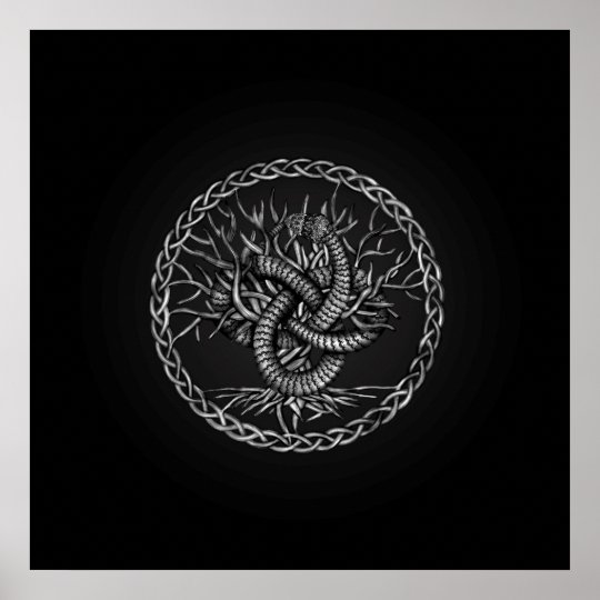 Ouroboros Celtic Knot with Tree of Life Poster | Zazzle.co.uk