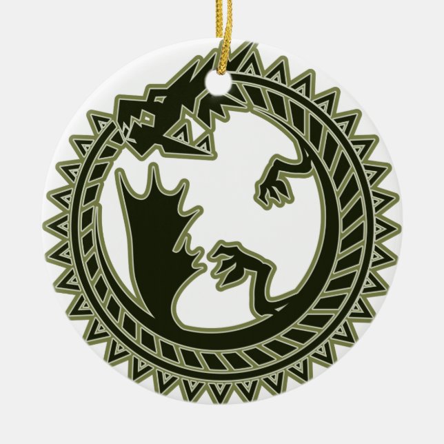 Ouroboros Ceramic Tree Decoration (Front)