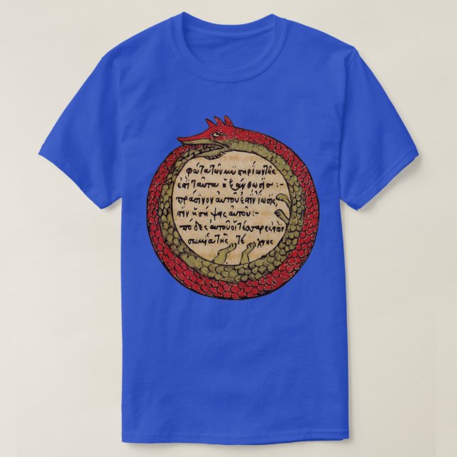 Ouroboros Dragon Snake Occult Alchemy Magic Mediev T-Shirt (Design Front)