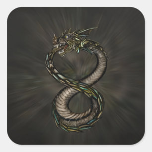 Ouroboros - Infinity Dragon Square Sticker