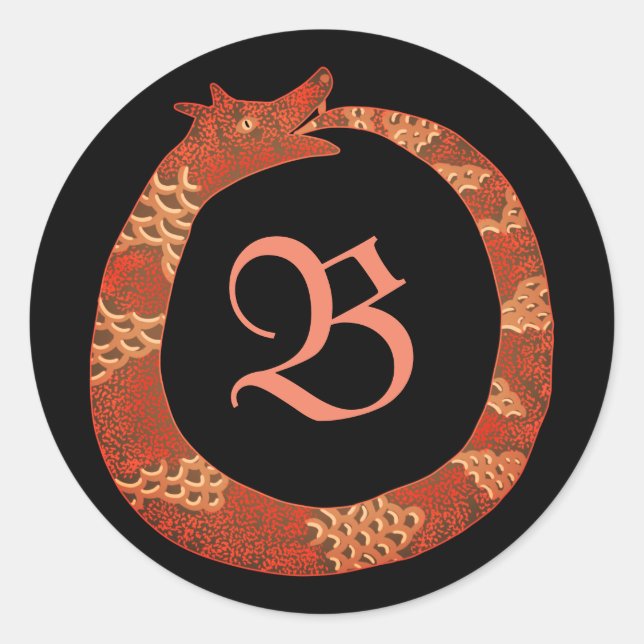 Ouroboros monogram  classic round sticker (Front)