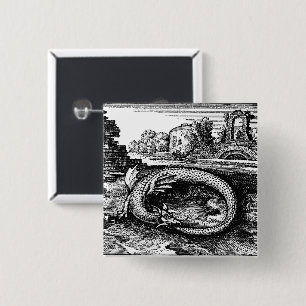 Ouroboros Serpent Pin-back 15 Cm Square Badge