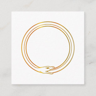 Ouroboros snake golden self ingesting snake symbol enclosure card