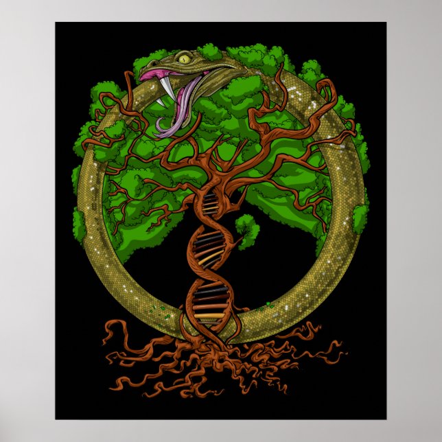 Ouroboros Snake Tree Of Life Poster (Front)