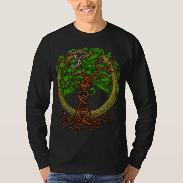 Ouroboros Snake Tree Of Life T-Shirt (Front)