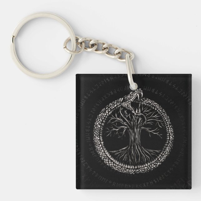 Ouroboros with Tree of Life Key Ring (Front)