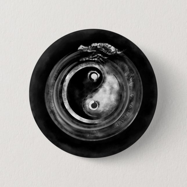 Ouroboros Yin - Yang 6 Cm Round Badge (Front)