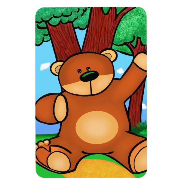 Ours dans la prairie - Bear in grassland Magnet (Vertical)