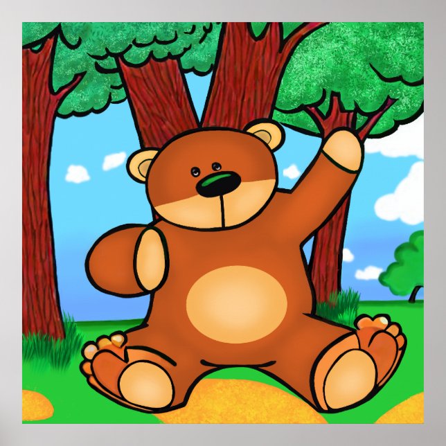  Ours dans la prairie - Bear in grassland Poster (Front)