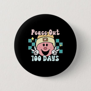 Out 100 Days Of School Smile Face Retro Groovy Tea 6 Cm Round Badge